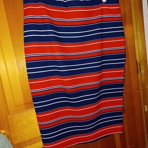 Red, white and blue pencil skirt.